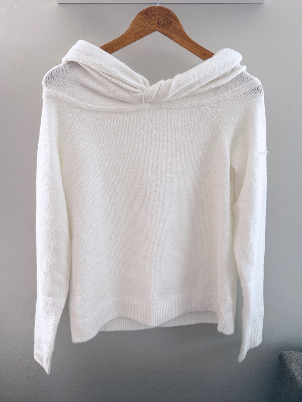 Open Edit twisted collar sweater NWT Ivory Wool Blend Twist Neck Sweater